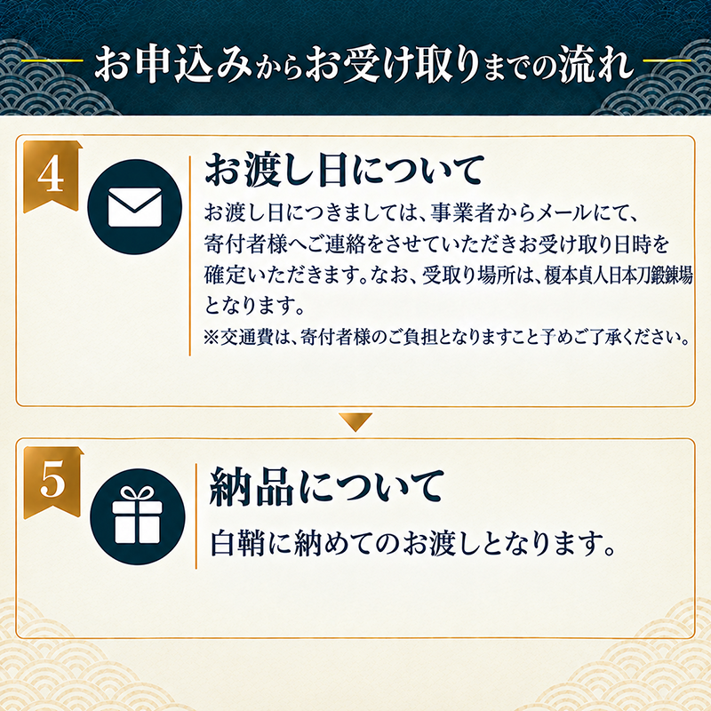 【受注生産】 日本刀 打刀(刃渡り約75cm) 刀鍛冶体験付き katana 体験 手渡し 伝統工芸 白鞘 全日本刀匠会 刀匠 刀鍛冶 榎本貞人日本刀鍛錬場 静岡県 三島市
